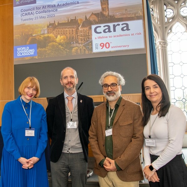 Pictured from left to right: Rachel Sandison (Glasgow), Christian Harding (St Andrews), Zeid Al-Bayaty (Cara), Sharon Cassidy (Aberdeen)