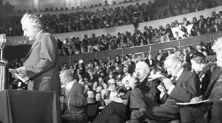 Albert Einstein at the Royal Albert Hall, 1933